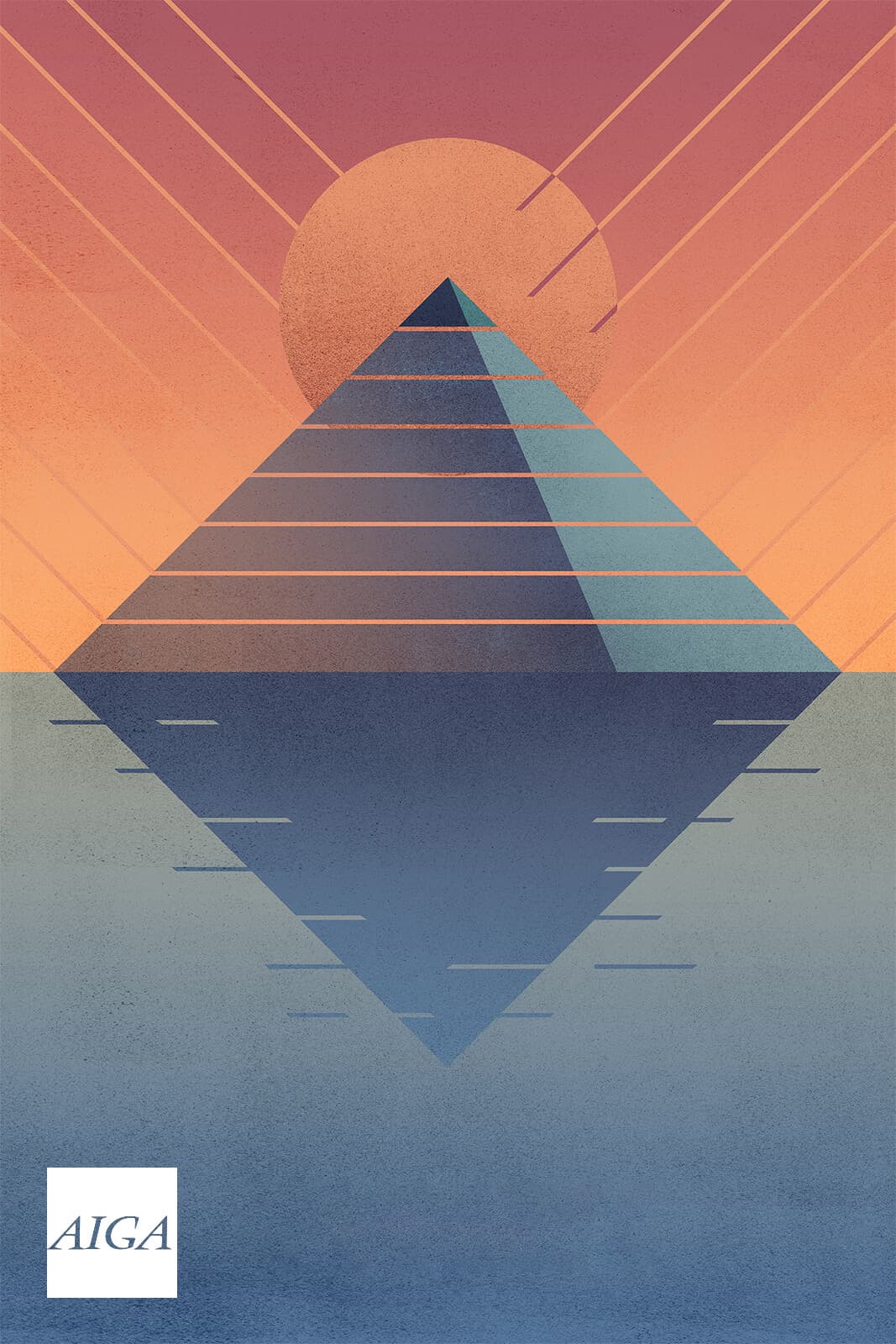 A Memphis themed poster featuring the pyramid on the river